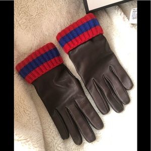 Gucci men’s gloves leather/cashmere NWT